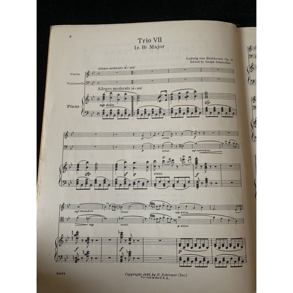 BEETHOVEN Trio Op. 97 in B flat for Piano, Violin, and Cello - Sheet Music - Picture 4 of 7